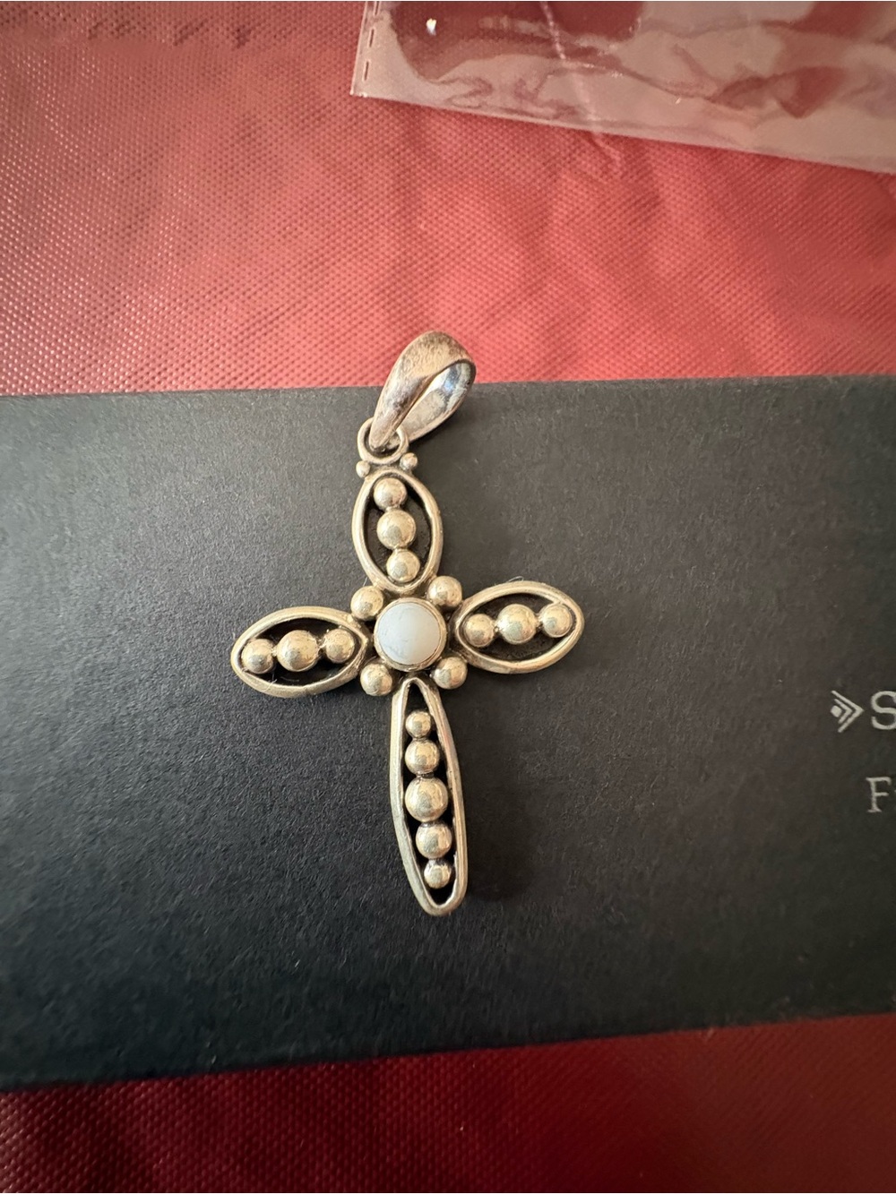 Silpada Credence Sterling Silver and Freshwater Pearl Cross Pendant - Picture 2 of 6